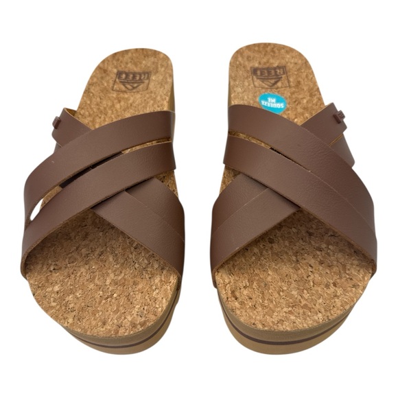 REEF Women's Kaia Cross Sandals Slip On Flat Comfort Summer Beach Casual, Size 7 - Picture 3 of 9